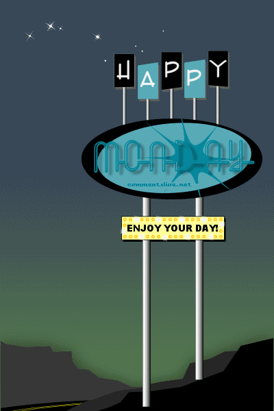 Blue Vintage Sign Monday Picture