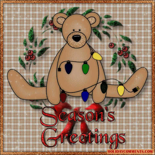 Seasons Greetings Lights Bear Picture
